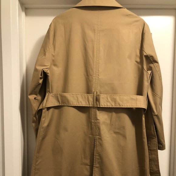 Zara Basic - Trench Coat with Side Stripes - Carmel (Size M) - Picture 6 of 7